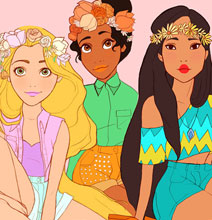 Disney Princesses Redesigned As Hippies From The ’60s