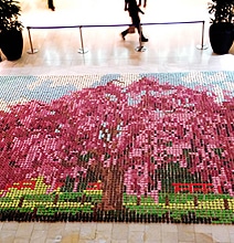 Massive Cherry Blossom Tree Painting Made Out Of Cupcakes