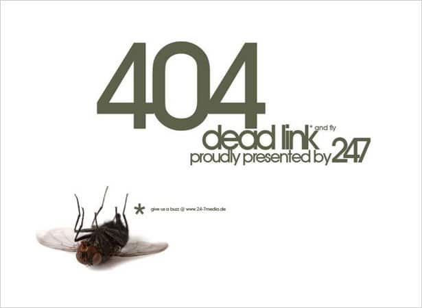 Dead link 404 page error