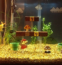 Retrofied Super Mario Lego Aquarium Decorations