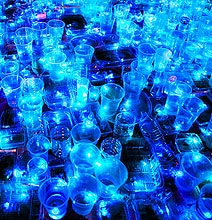 Stunning Swimming Pool Created With 2,000 Cups & Glasses Stunning Swimming Pool Created With 2,000 Cups & Glasses