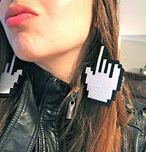 Geeky, Gaudy & Gigantic Pixel Mouse Earrings