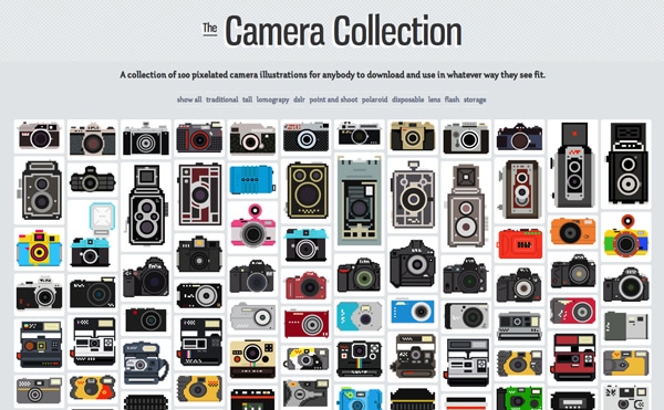 100-Pixelated-Cameras-Illustrations