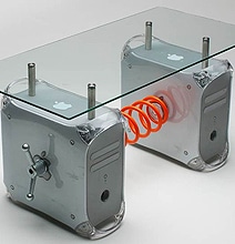 Retro Table Created Out Of Old Mac G4 Computers