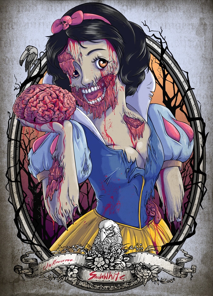zombified-disney-character-paintings