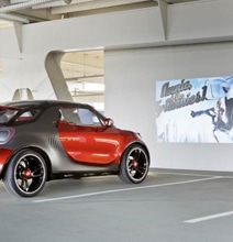 Custom Built Car With Front iPhone Connected Video Projector
