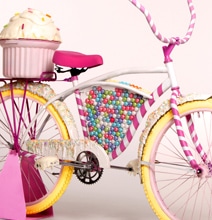 The Willy Wonka Style Candy Bike That Delivers Cupcakes