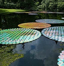 Upcycled CD Project Creates Enormous Water Lilies