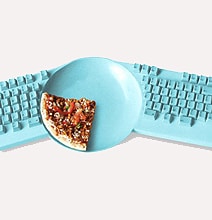 For Workaholics: A Keyboard Design With A Lunch Bowl Built In