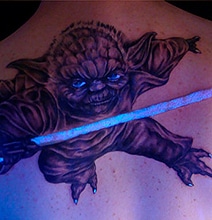 Yoda Blacklight Tattoo Glows In The Dark Yoda Blacklight Tattoo Glows In The Dark