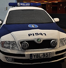 Full-Size Crocheted Police Car Model Is A Different Kind Of Fuzz
