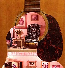 Miniature Dollhouse Built Inside An Acoustic Guitar Miniature Dollhouse Built Inside An Acoustic Guitar