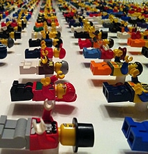 LEGO Wall Adorned With 1,200 Minifigs Creates Geeky Office Decor