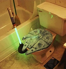 Star Wars Bathroom Toilet Plunger & Millennium Falcon Toilet Seat Star Wars Bathroom Toilet Plunger & Millennium Falcon Toilet Seat