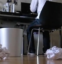 High Tech Wastebasket Moves To Catch The Trash You Throw At It