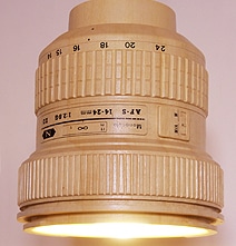 DSLR Paparazzi Wooden Hanging Lamp Looks Just Like The Camera Lens