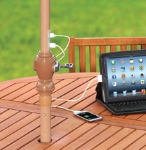 High Tech Picnic Table Umbrella Uses Sunshine To Charge Mobile Devices High Tech Picnic Table Umbrella Uses Sunshine To Charge Mobile Devices