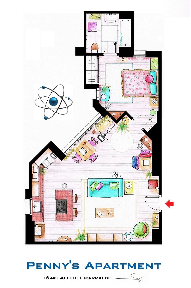 Artsy Architectural Apartment Floor Plans From TV Shows [9