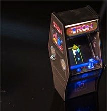 Miniature TRON Arcade Cabinet Inspired By A Pinball Machine
