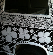 Sharpie Art: Neighbors Decorate A Volkswagen Van With Black Sharpies