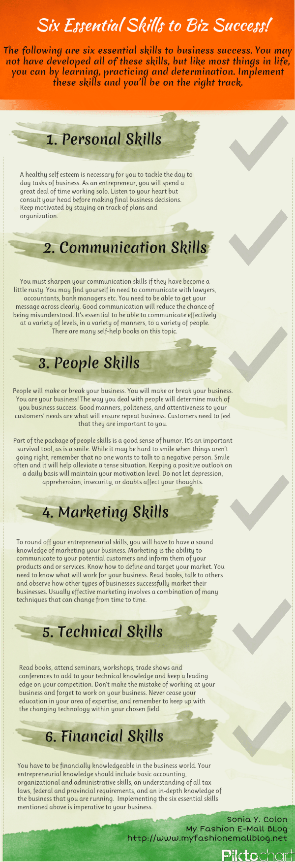 6 Skills Business Success Infographic