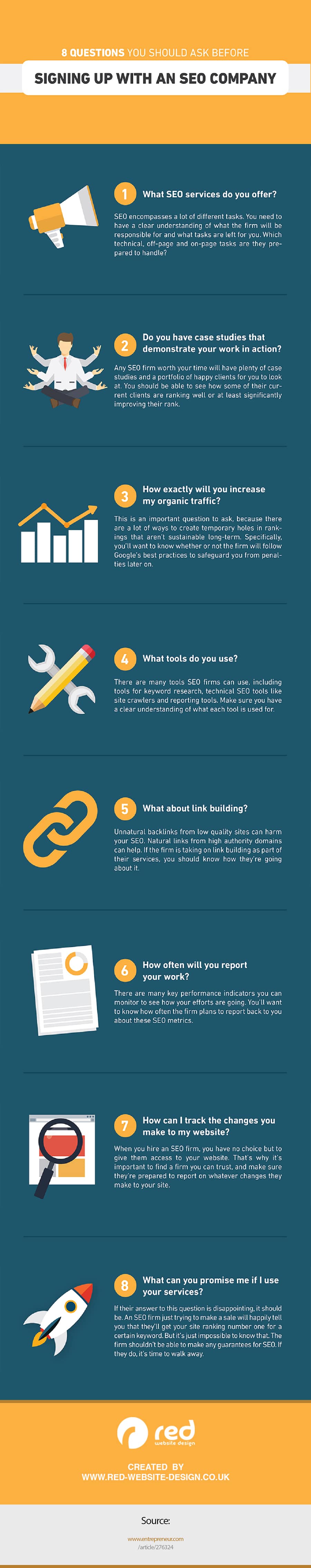 8 Questions SEO Company Infographic