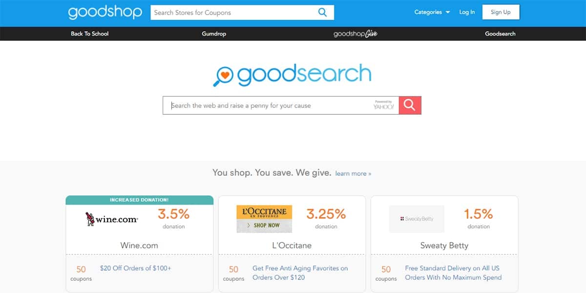 20 Best Coupon Sites GoodSearch