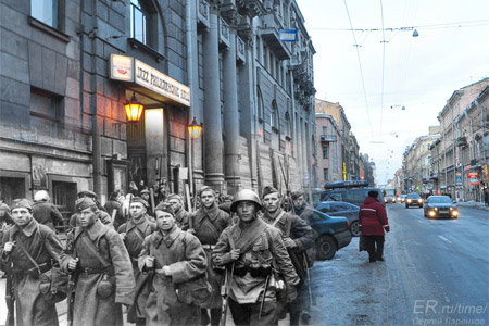 Freaky World Ward II Photography On Crowded Street