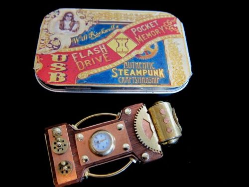 Steam Punk USB Dtive With Its Accompanied Old-School Tin Box Packaging
