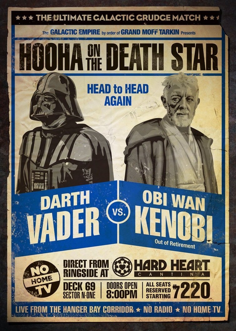 Star Wars Retro Wrestling Posters