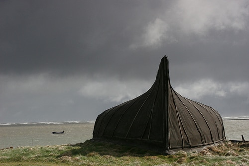 Upside Down Recycled Boats