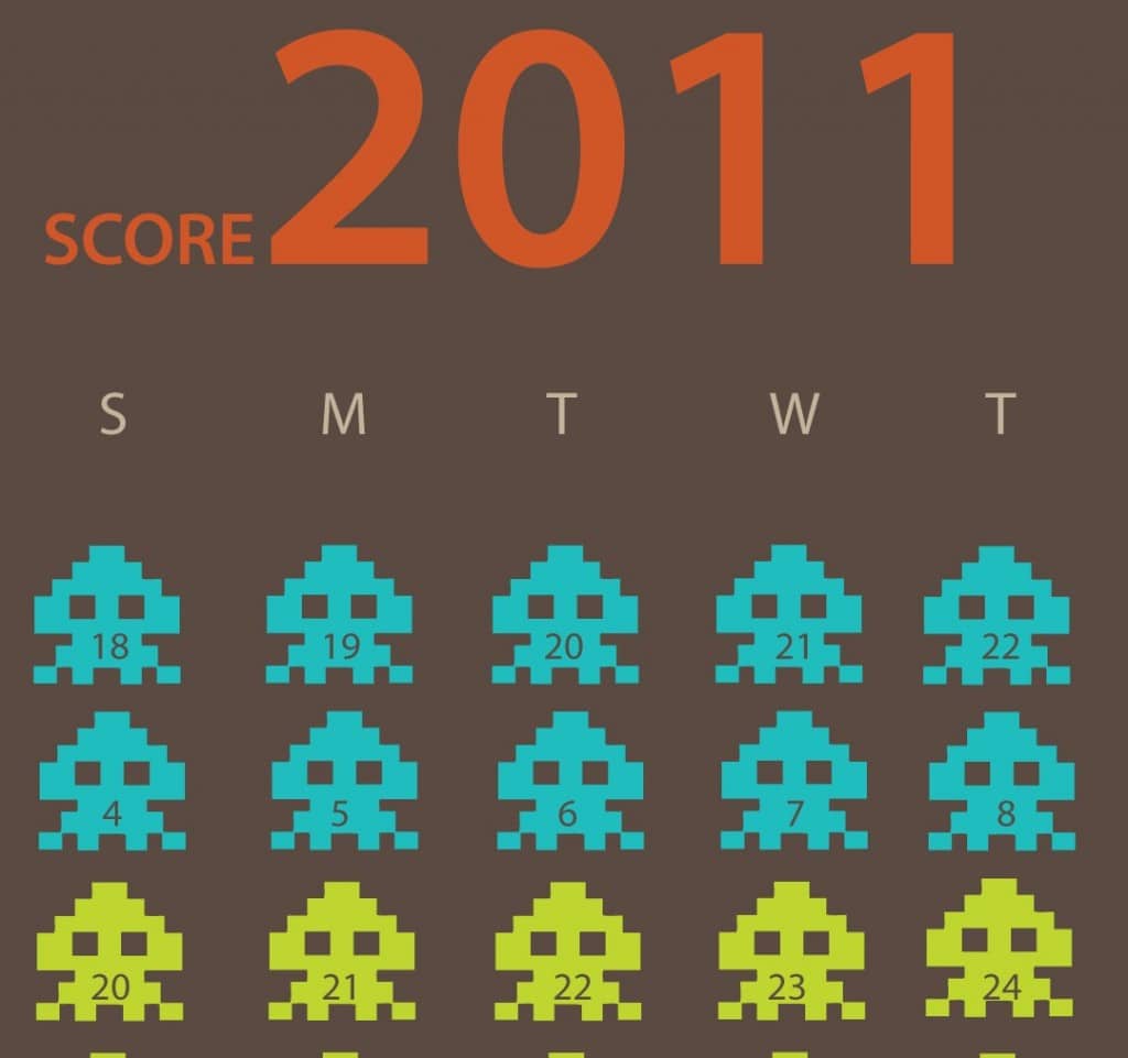 Space Invaders Calendar