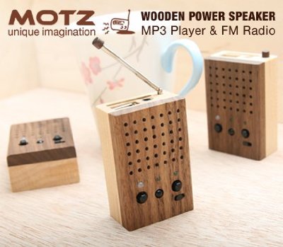 Motz Tiny Wooden Power Speaker