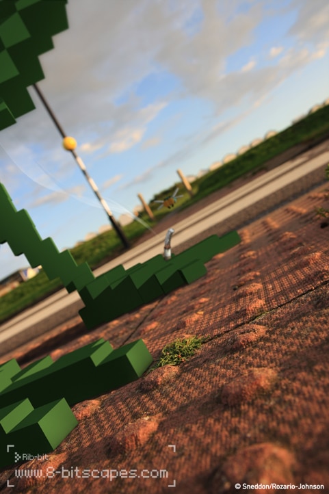 8-Bitscape Photography Mashup Series 8-Bit Pixel Landscape View