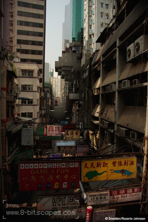 8-Bitscape Photography Mashup Series 8-Bit City Street Invasion