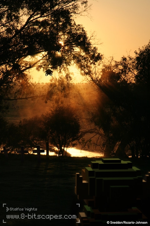 8-Bitscape Photography Mashup Series 8-Bit Mysterious Forest Dawn