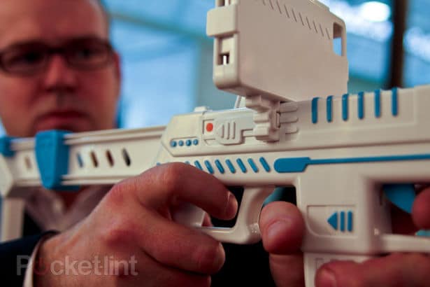 App Gun Game Simulator Toy Trigger Closeup Holding App Gun