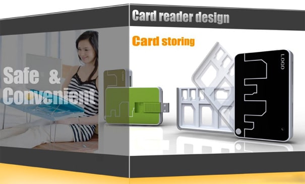 Logo Card Reader Device Storage Slots For Memory Cards