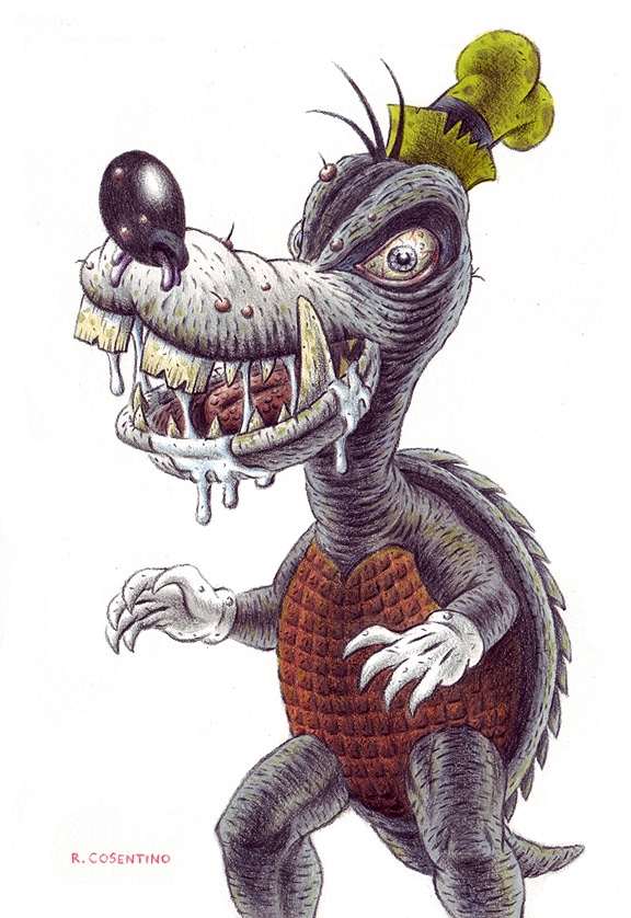 Disney Characters Goes Godzilla Goofy Character as Gomera