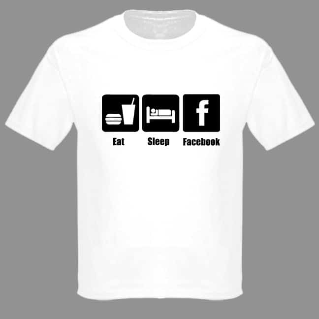 Hilarious Facebook T-Shirt Mashup Eat Sleep Facebook Statement