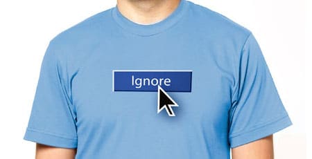 Hilarious Facebook T-Shirt Mashup Facebook Ignore Button T-Shirt
