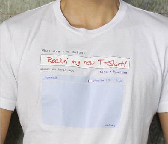 Hilarious Facebook T-Shirt Mashup Facebook Status Update T-Shirt