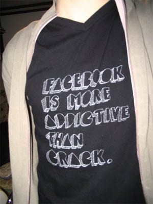 Hilarious Facebook T-Shirt Mashup Facebook More Addictive Than Crack