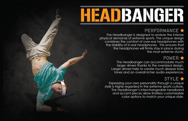 Scullcandy HeadBanger Sweatband Headphones Freestyle Lifestyle Sweatband Headphones