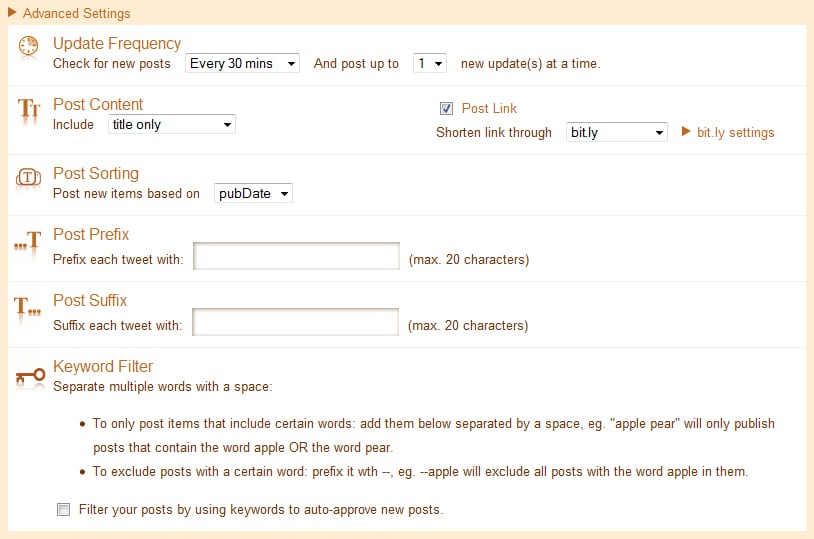 Auto Feed Through Twitterfeed