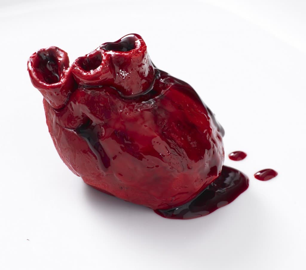 Bleeding Heart Cake Served