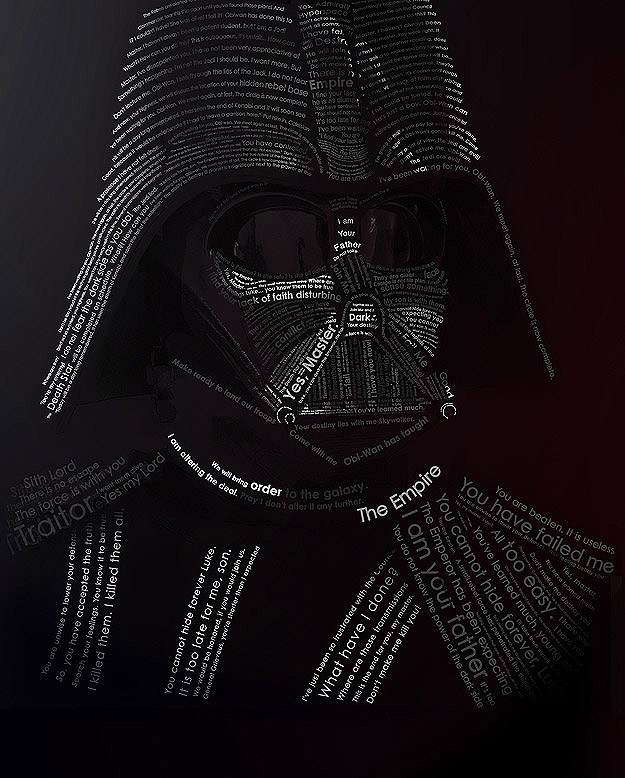 Star Wars Darth Vader Typography Darth Vader Made With Quotes