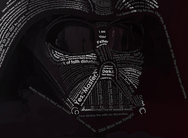 Star Wars Typography Darth Vader Darth Vader Made With Quotes