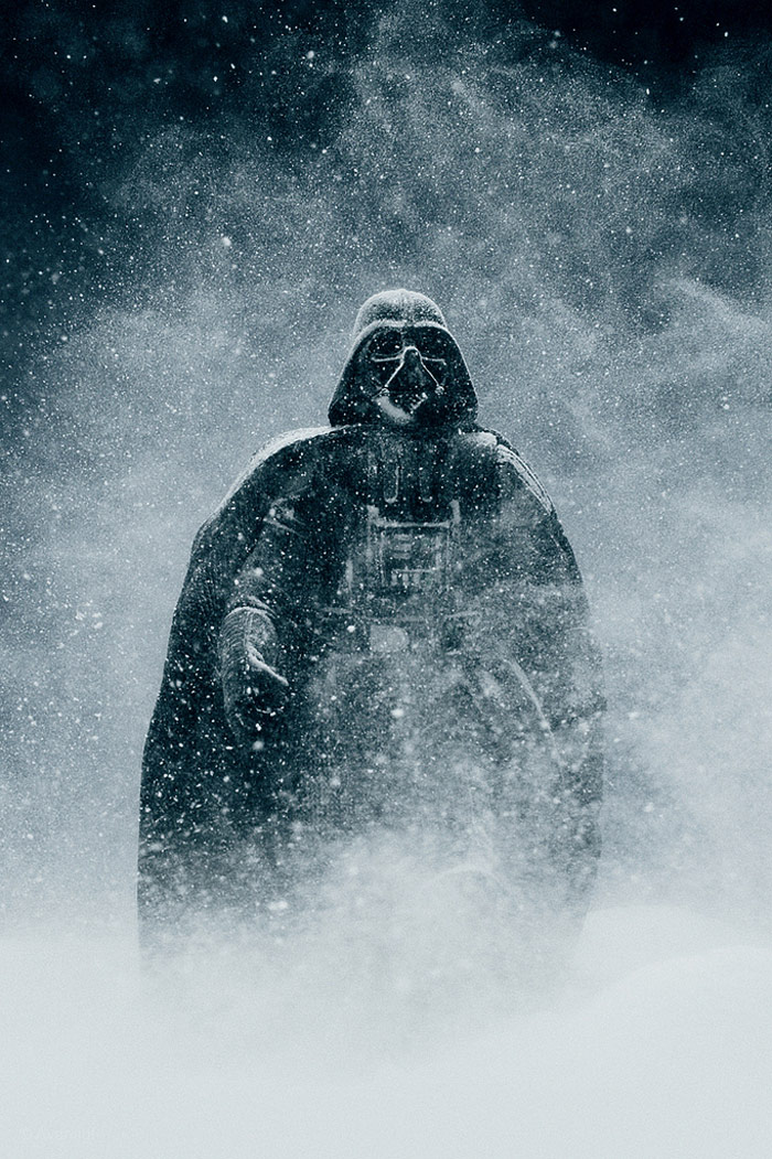 Darth Vader In Snow Blizzard