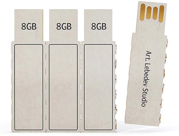 Disposable Cardboard Flash Drive Flashkus Environment Friendly Technology